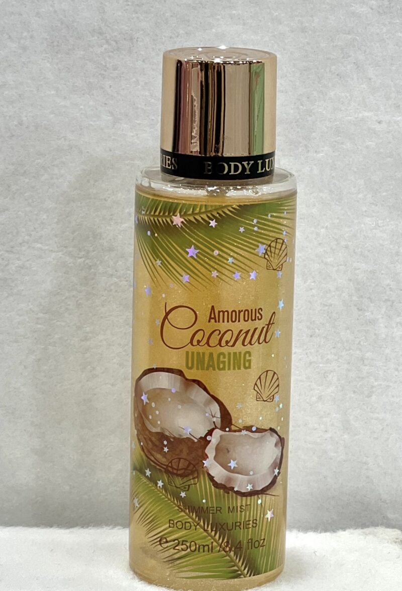 image00264 BODY LUXURIES BODY SHIMMER MIST 250ML – ‘Amorous Coconut UNAGING’