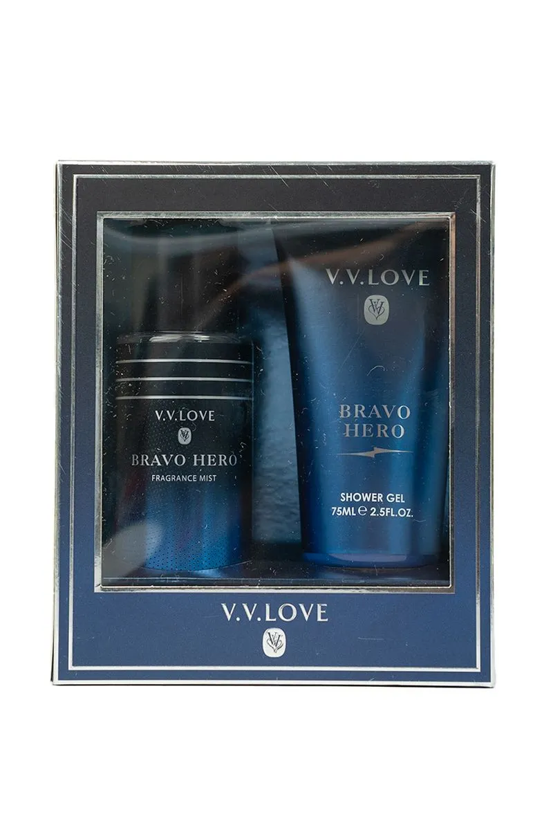 V.V LOVE »BRAVO HERO » SET ΑΝΔΡΙΚΟ SHOWER GEL 75ml – FRANGRANCE MIST 90ml