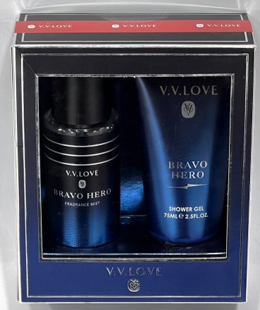 V.V LOVE »BRAVO HERO » SET ΑΝΔΡΙΚΟ SHOWER GEL 75ml – FRANGRANCE MIST 90ml