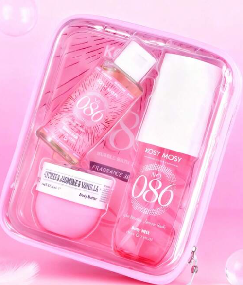 BODY MIST+BUBBLE BATH+BODY BUTTER+NESESER (LYCHEE & SMINE & VANILLA )