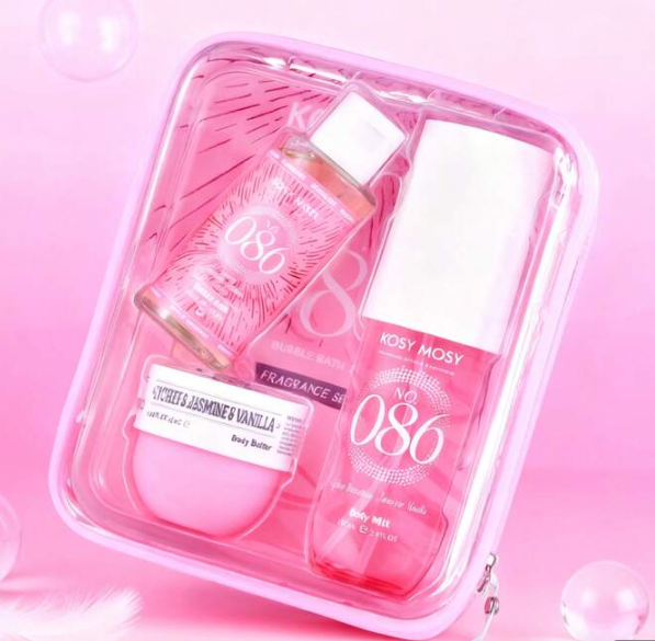 BODY MIST+BUBBLE BATH+BODY BUTTER+NESESER (LYCHEE & SMINE & VANILLA )