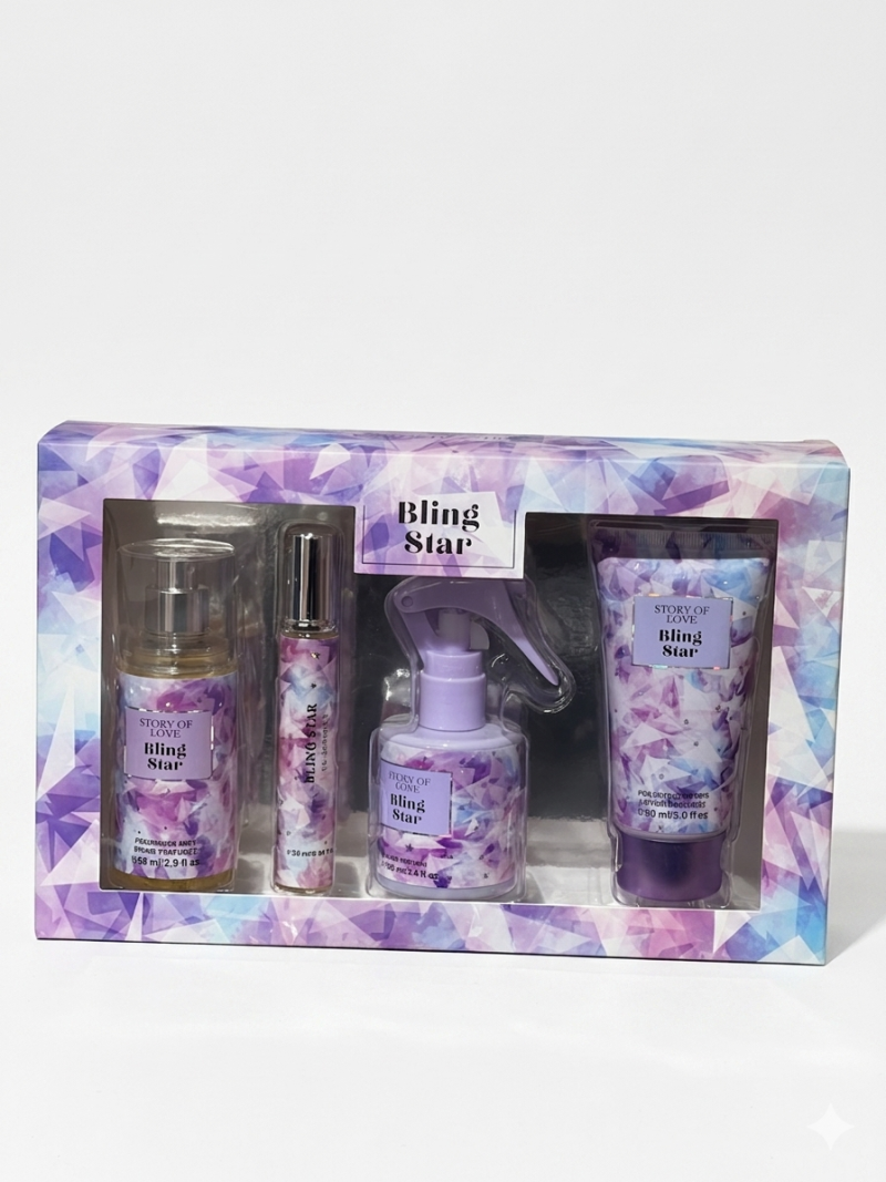 SET ΔΩΡΟΥ Story of Love Bling star (Body Mist+Perfume+Hair Perfume+Body Lotion)