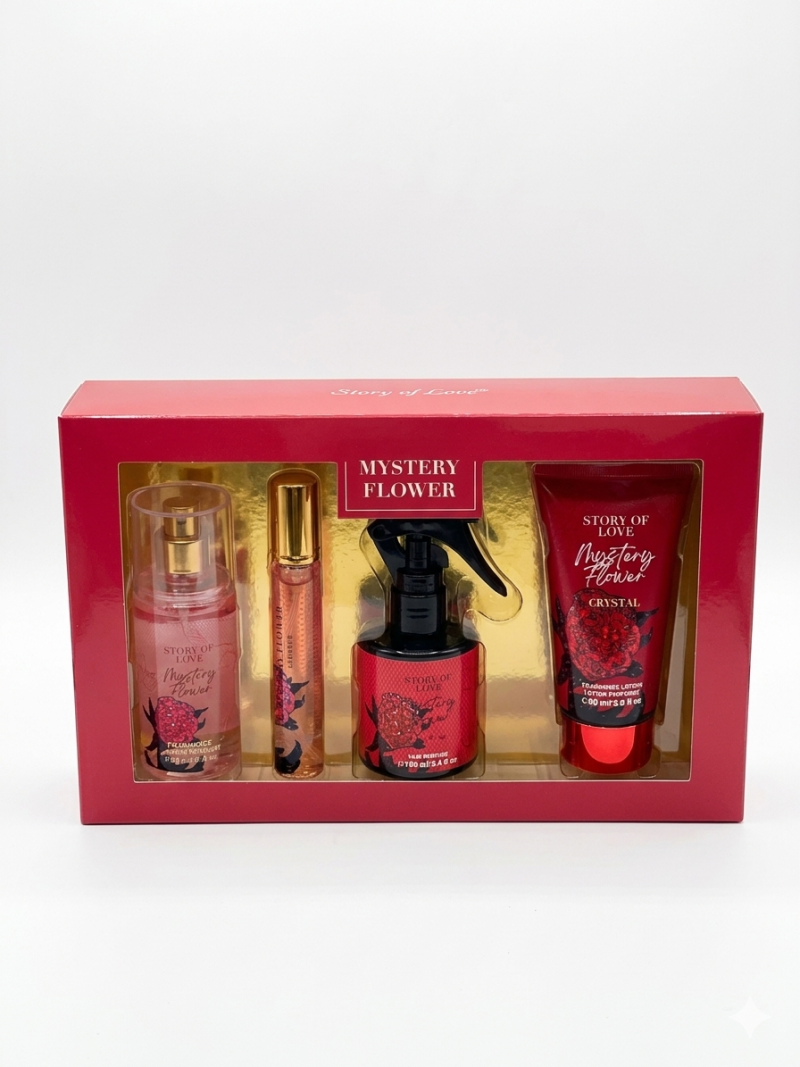 SET ΔΩΡΟΥ Story of Love Mystery Flower (Body Mist+Perfume+Hair Perfume+Body Lotion)