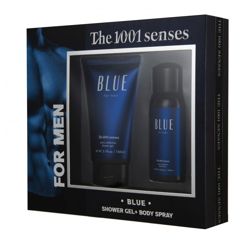 The 1001 Senses Blue Gift Set For Men Shower Gel 150ml+Body Spray 100ml